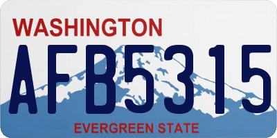 WA license plate AFB5315