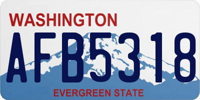 WA license plate AFB5318