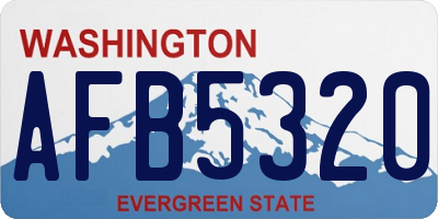 WA license plate AFB5320