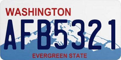 WA license plate AFB5321