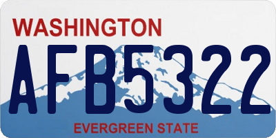 WA license plate AFB5322