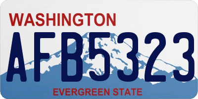 WA license plate AFB5323