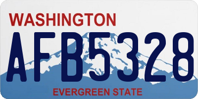 WA license plate AFB5328
