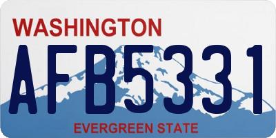 WA license plate AFB5331