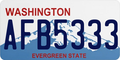 WA license plate AFB5333