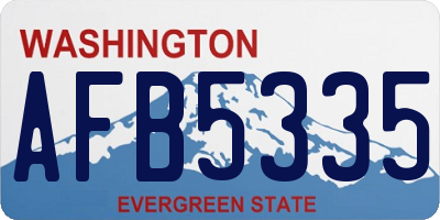 WA license plate AFB5335