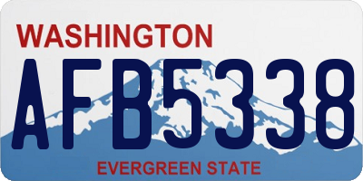 WA license plate AFB5338