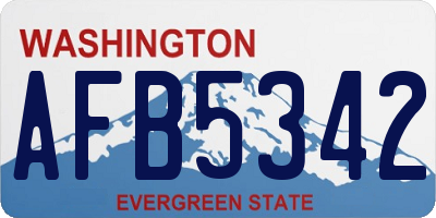 WA license plate AFB5342