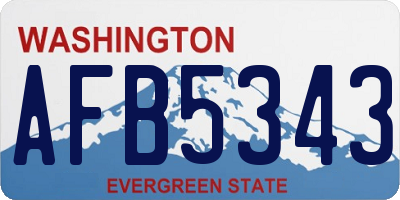 WA license plate AFB5343