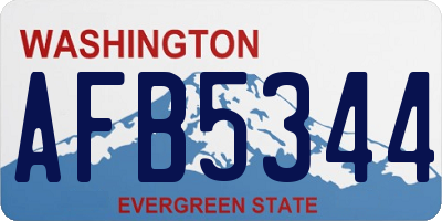 WA license plate AFB5344