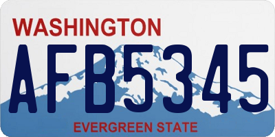 WA license plate AFB5345