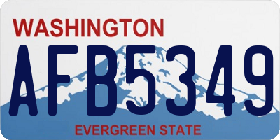 WA license plate AFB5349