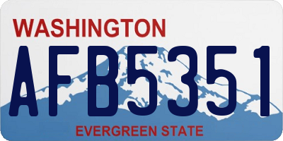 WA license plate AFB5351