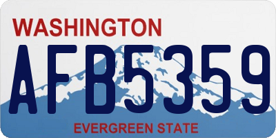 WA license plate AFB5359