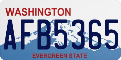 WA license plate AFB5365
