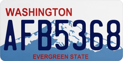 WA license plate AFB5368