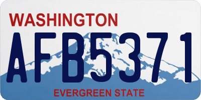 WA license plate AFB5371
