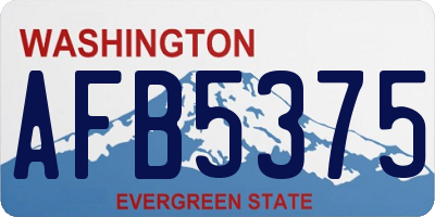 WA license plate AFB5375