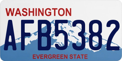 WA license plate AFB5382