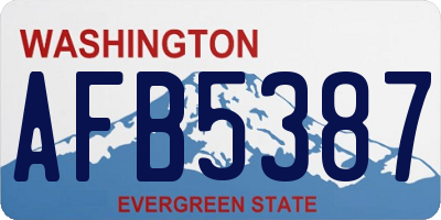 WA license plate AFB5387