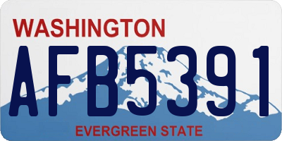 WA license plate AFB5391