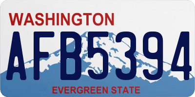 WA license plate AFB5394