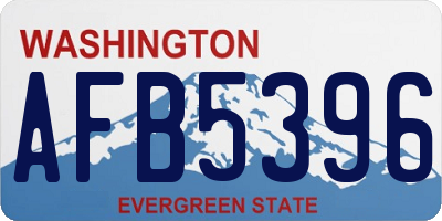 WA license plate AFB5396