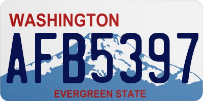 WA license plate AFB5397