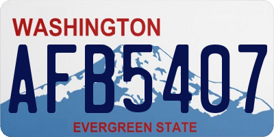 WA license plate AFB5407