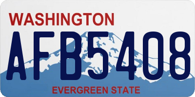 WA license plate AFB5408