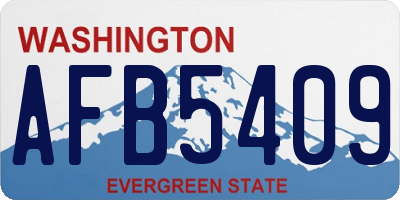 WA license plate AFB5409