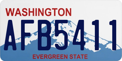 WA license plate AFB5411