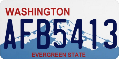 WA license plate AFB5413