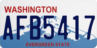 WA license plate AFB5417