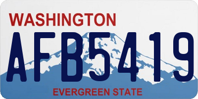 WA license plate AFB5419