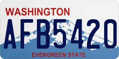 WA license plate AFB5420