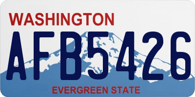 WA license plate AFB5426