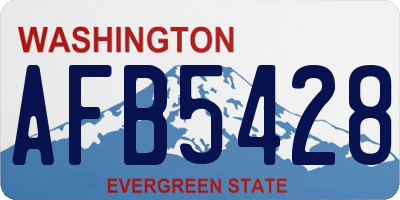 WA license plate AFB5428
