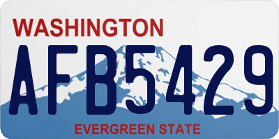 WA license plate AFB5429