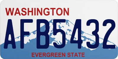 WA license plate AFB5432