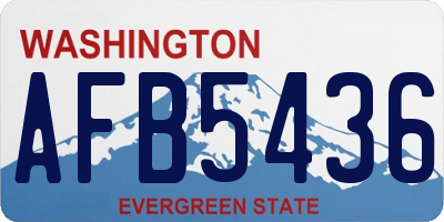 WA license plate AFB5436