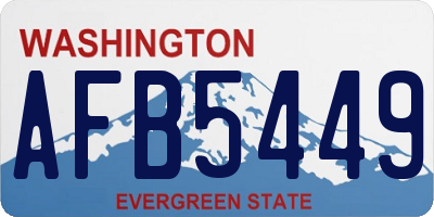WA license plate AFB5449