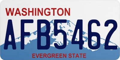 WA license plate AFB5462