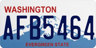 WA license plate AFB5464