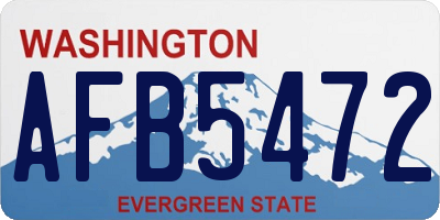 WA license plate AFB5472