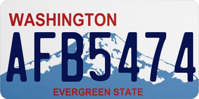 WA license plate AFB5474
