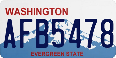 WA license plate AFB5478