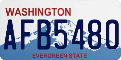 WA license plate AFB5480