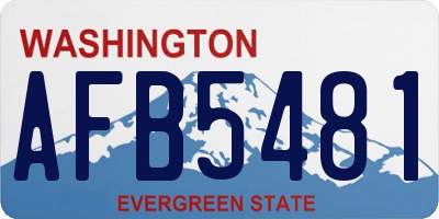 WA license plate AFB5481