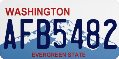 WA license plate AFB5482